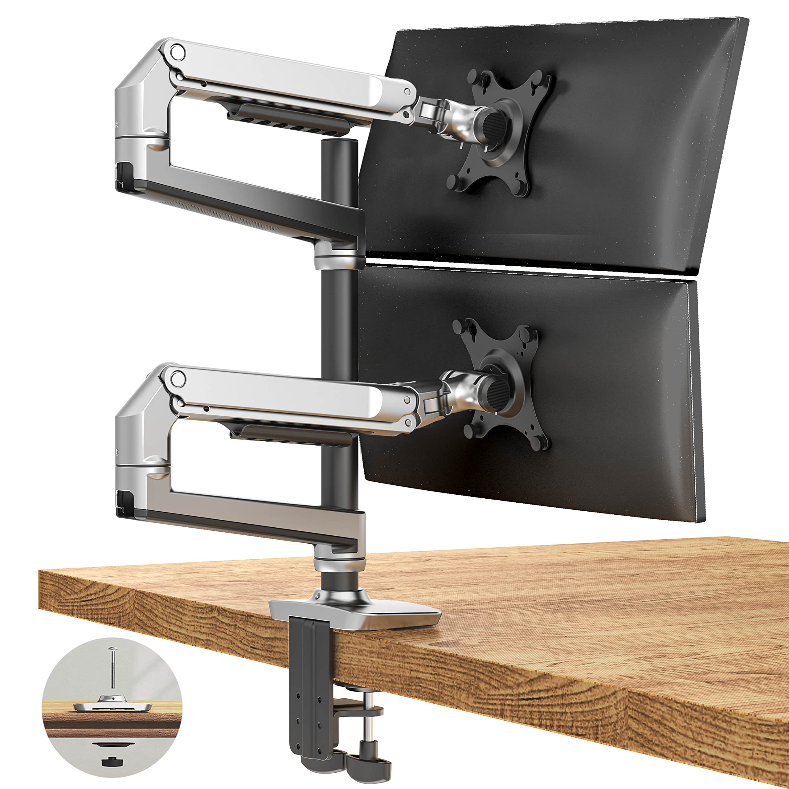 

Эргономичный кронштейн для монитора ПК, двойной кронштейн для ЖК-дисплея, кронштейн для ПК, для 2 экранов, совместимый с дюймами, грузоподъемность, VESA 75x75 мм 100x100 мм, тип с механической пружиной