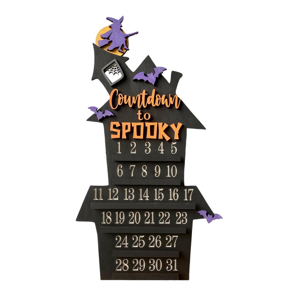 Advent Calendar Halloween Countdown Calendars Wood Coffin Christmas Table Calendar Ornament Table Planner Party Supplies