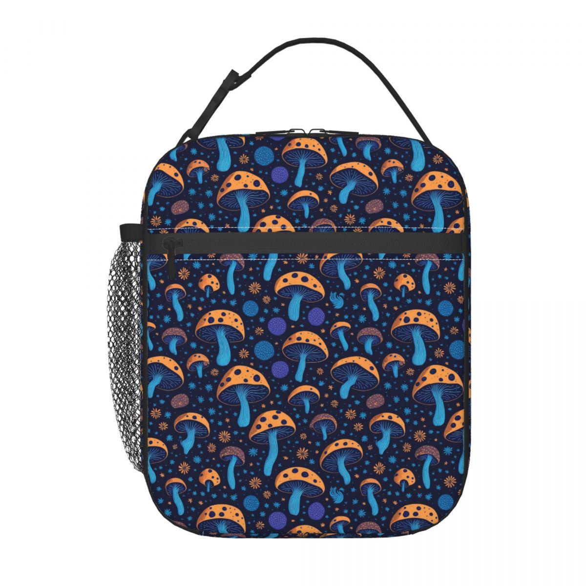 

Colorful Magical Mushrooms Pattern Insulated Lunch Bag for Women Children Portable Food Boxes Thermal Lunch Box Tote One Size