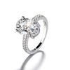 Elegant European & American Style Simulated Moissanite Large Carat Oval Zircon Ring for Women