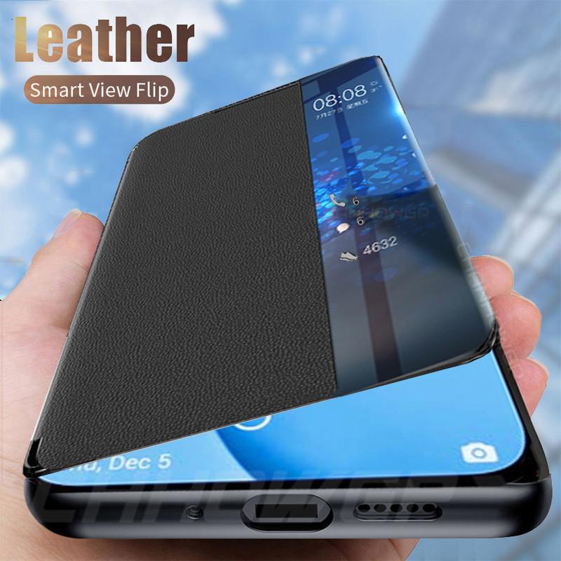 

Защитный кожаный телефон чехл для Huawei Honor 9A 9S Redmi 9A 9C Note9 8 7 Pro Samsung A50 A51 A21S A31 Smart View Window Stand Case Cover