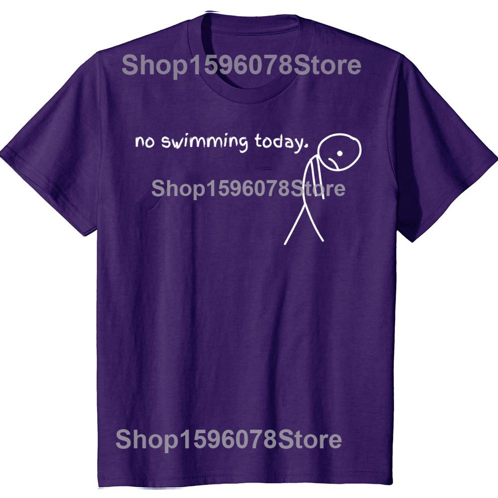 

Funny No Swimming Today T-Shirt Summer Men Women Clothing Fashion Vintage Summer Swim Short Sleeve Oversized T-shirt Tops XL