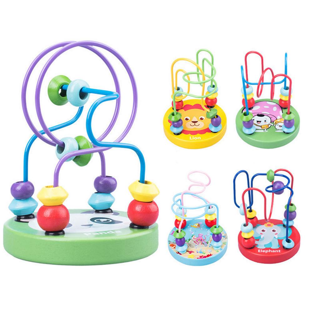 Animal Bead Maze Toys Count and Grasping Ability Sliding Beads on Twists Wire Circles