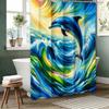 Dolphin Bathing Curtain  Bathroom Shower Curtain Waterproof With 12 Hooks Home Deco