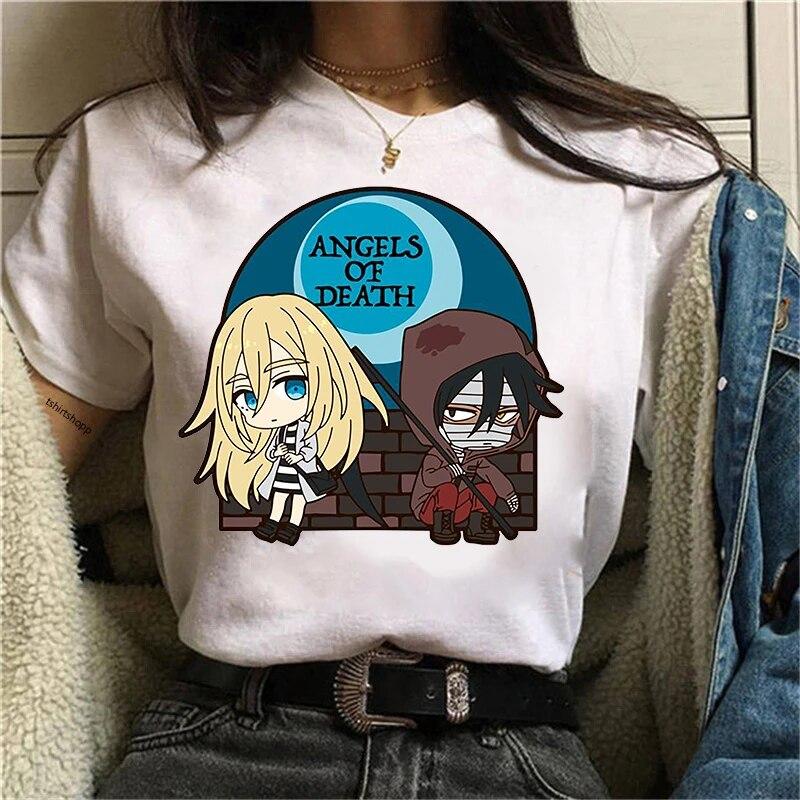 Nová japonská anime trička pro ženy Angel of Death Grafická trička Isaac Zack Foster Trička Raychel Dámské tričko Kawaii Unisex