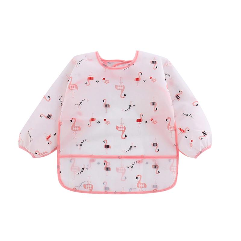Baby Bibs Waterproof Long Sleeve Apron Cartoon Printing Baby Smock Bib For Eating Painting