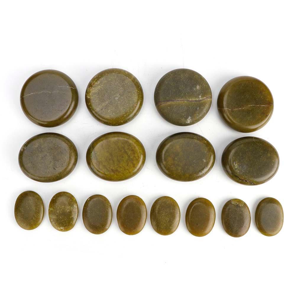 

16 шт./набор Набор камней для горячего спа-массажа Нагретый нефрит Зеленый Камень для массажа тела