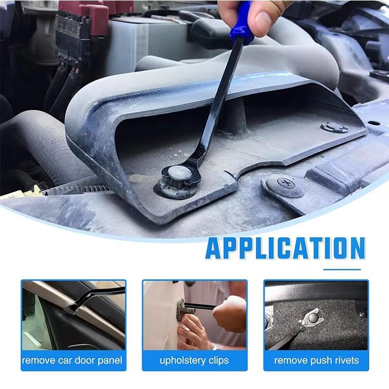 Auto Trim Removal Tool Kit No-Scratch Pry Tool Kit for Car Door Clip Panel Audio Dashboard Dismantle Metal Prying Tweezers