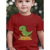 Baby Spotted Green Dinosaur Print Crewneck Summer Casual Short Sleeve T-Shirt