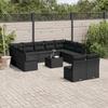 VidaXL Garden Lounge Set 12 Pcs with Cushions Black Wicker 3250194
