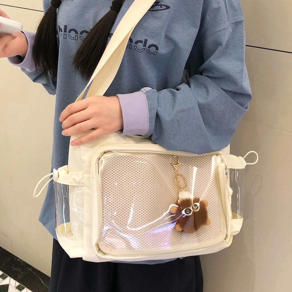 New Harajuku Casual Simple Nylon Shoulder Bag Large Capacity Daily Y2K Commuter Handbag Girl Cute Sweet Ulzzang Ita Bag