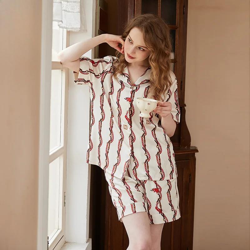 New Pajamas Women's Summer Short-sleeved Suit Sweet Cute Cartoon Home Clothes