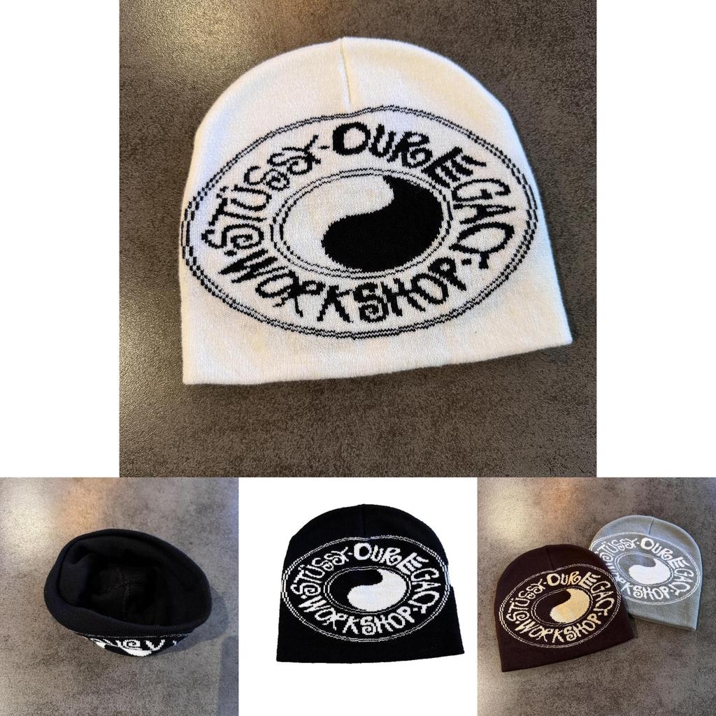 Streetwear Letter Bagua Diagram Knit Hat With Premium Acrylic For Street Fashion