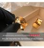 Real Gold Electroplated Irregular C-Shaped Women's Earrings with Sterling Silver Needle - High-End Matsumoto Ena Style