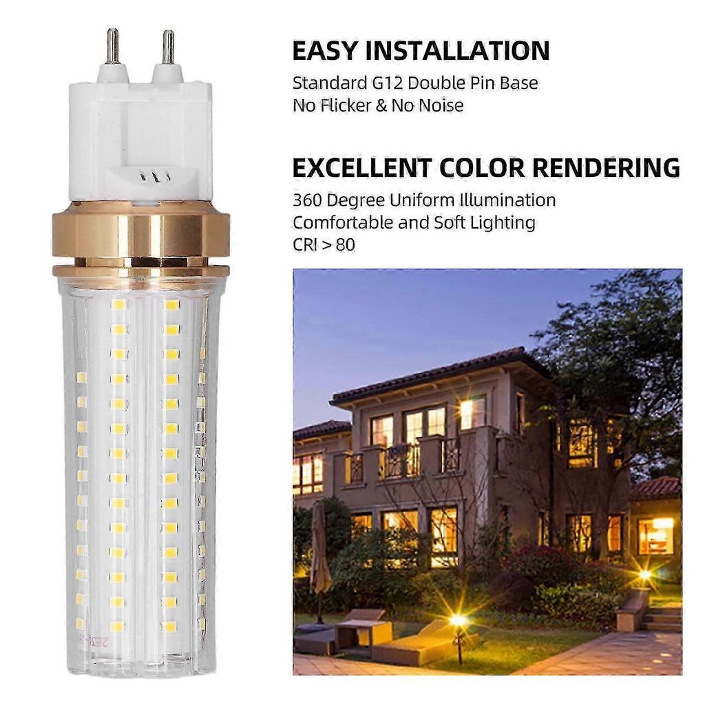 2 x 20W G12 LED corn bulbs 2000LM 360 degree lighting angle SMD chip LED corn bulbs suitable for ceiling floor lamps home natural light