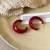 2024 Exquisite High-End Retro Silver Needle Red Heart Flower Earrings for Women