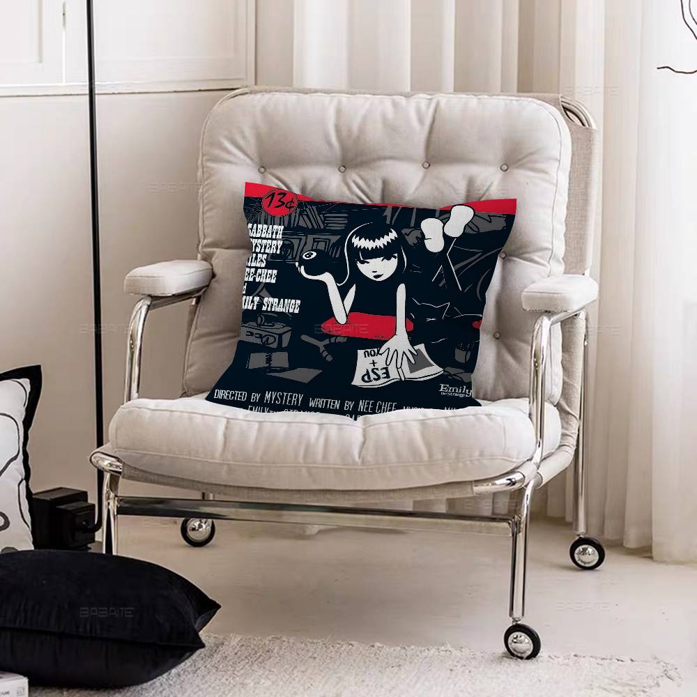 Комиксы Эмили Стрэндж Наволочка Дизайн наволочки декор Праздничный декор 12x12Inch