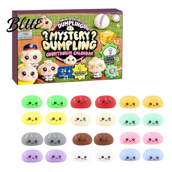 Slow Rebound Stress Toy Set 24 Day Advent Calendar Ball Dumpling Countdown Relief Soft Pinch