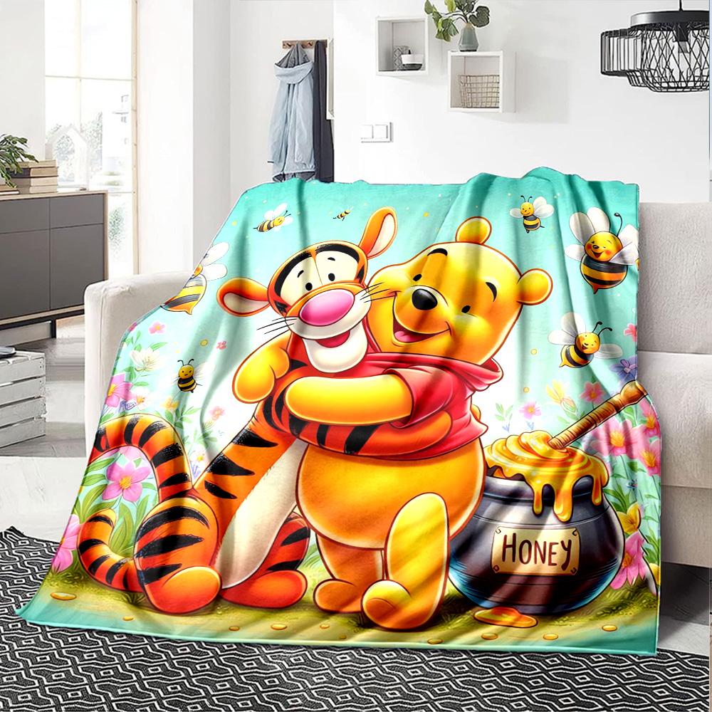 Piglet Winnie Pooh Honey Flannel Blanket Super Soft Warm Cozy Blanket For Sofa Bed Office Travel Allseason Home Decor Gift