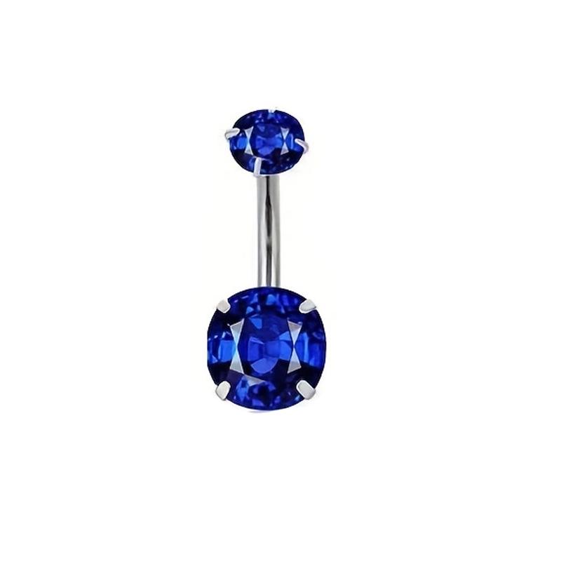 14G Blue Series Stainless Steel Belly Button Ring - Simple, Fashionable, Sexy, Japanese & Korean Style