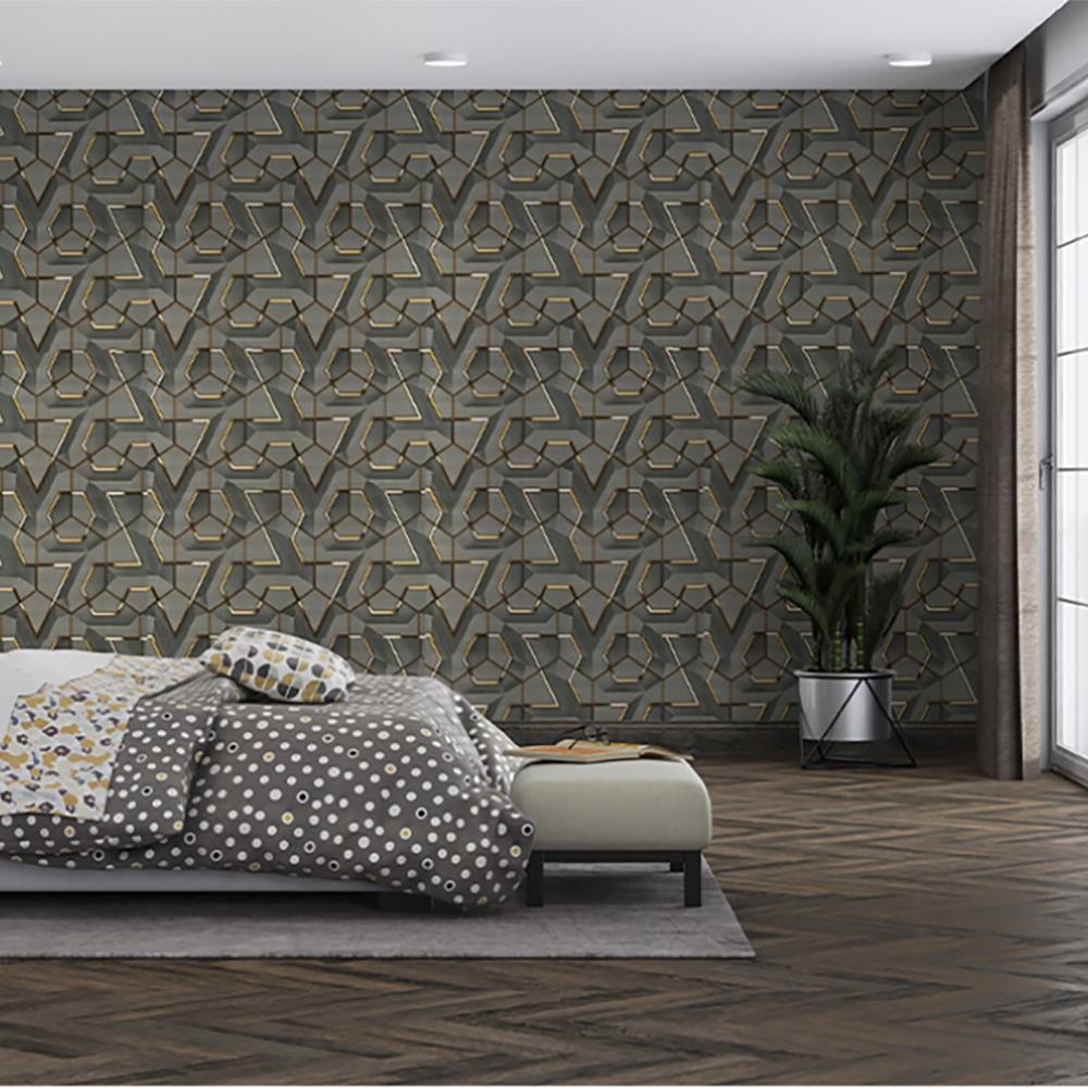 Selbstklebende Ins-Stil 3D geometrische Tapetendekoration wasserdicht und schmutzabweisend Schlafzimmer E-Sports-Zimmer Tapete
