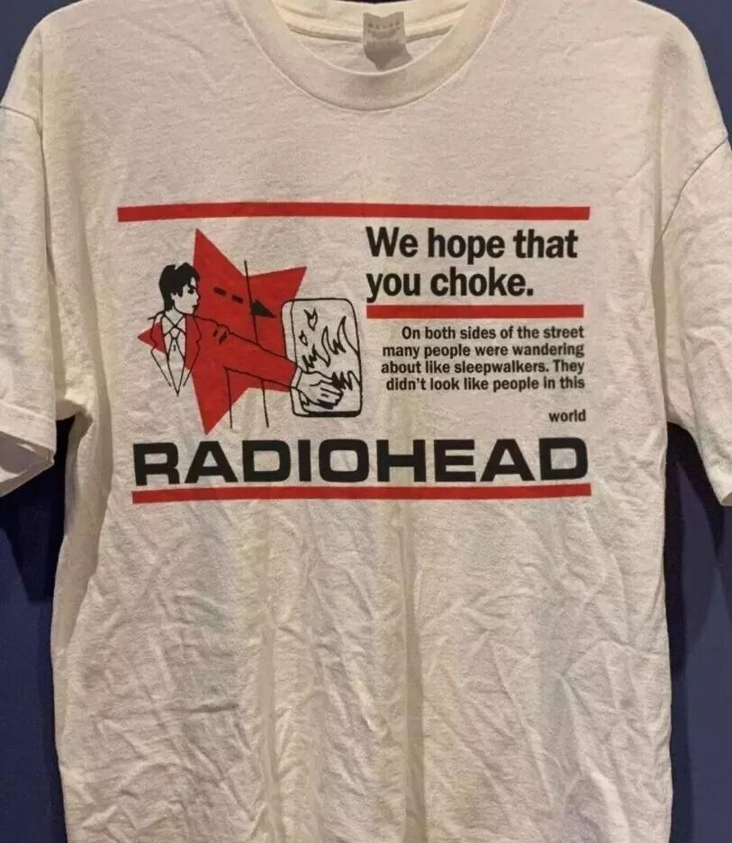 Radiohead Футболка унисекс базовая белая Репринт S-5XL Мужчины Женщины KH14267 Футболка унисекс M