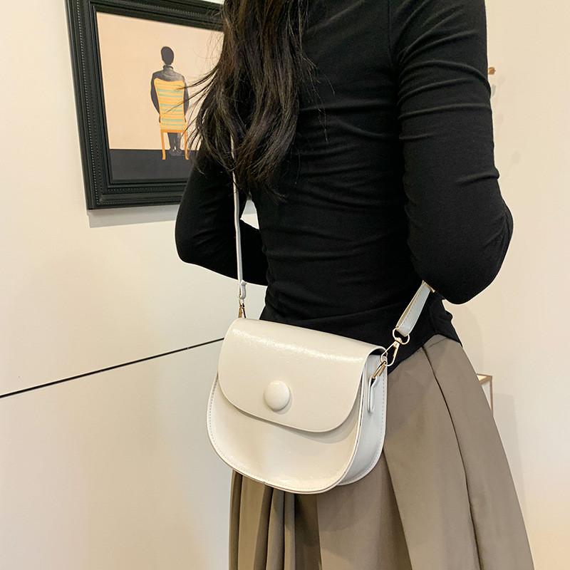 Chic And Trendy Small Pu Saddle Bag For Women In Black White Khaki Or Brown Perfect For Winter Fashion