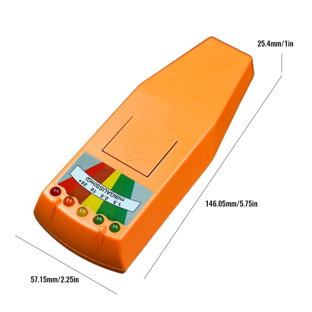 Color LED Display, 0-20 milliGauss Range, EMF Meter - Portable High and Low Magnetic Field Detector, Non-rechargeable 9V Battery