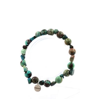 Stones and Minerals. Chrysocolla Bracelet from the USA + Chrysocolla Beads from Namibia 8 Mm. Made In France.