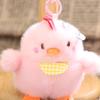 Cute Chick Plush Keychain Pendant with Embroidered Bibs Soft Skin-Friendly Mini Stuffed Animal for Bags And Keys Baby Shower Gift for Kids And Girls