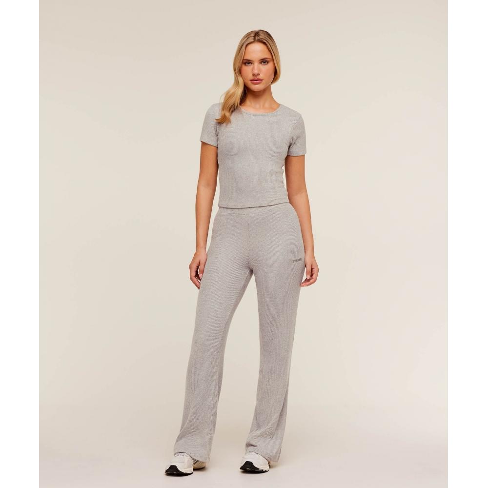 Gymshark Supersoft Straight Leg Pant Light Grey Core Marl B4c2i Gbcn