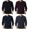 Men Fall Winter Sweater Thick Plush Lined Round Neck Knitted Solid Color Elastic Pullover Loose Keep Warm Work Business School Sweater