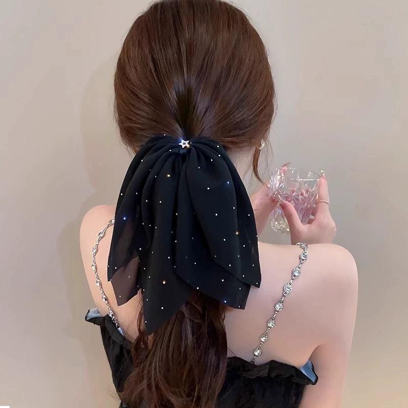 Polka Dot Bow Claw Clip: Elegant Women's Hair Accessory