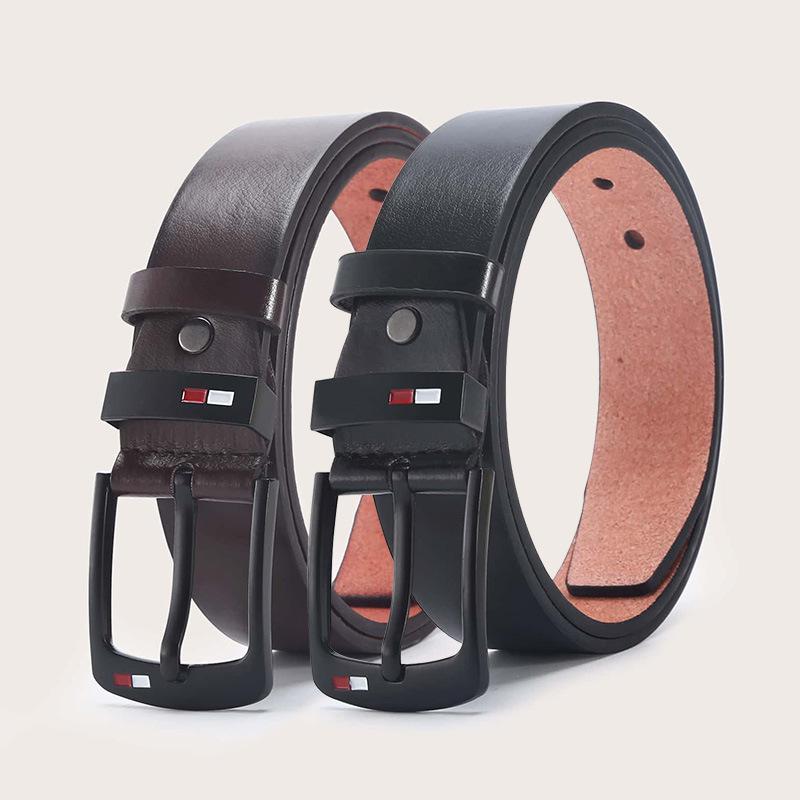 Belt Men'S Oil Drop Pin Buckle Microfiber Belt Business Belt Stall