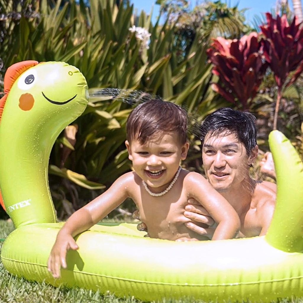 Intex 58437 Piscina Hinchable para y Medidas 119x109x66 Incluye Parche de Capacidad de 68 litros Dinosaurio, Bebés Niños Pequeños, cm, Reparación,