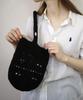 Slowslowly Lily Punching Handmade Crochet Bucket Bag _ Black