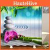 Luxurious Bamboo Waterfall Shower Curtain Waterproof Mildewproof For Elegant Bathrooms