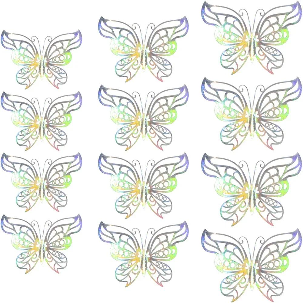 12 Peças Adesivos de Parede Borboletas 3D Borboletas Vazadas Decalques Borboletas Decoração de Arte de Parede Para Casamento Festa Decoração de Casa Adesivos
