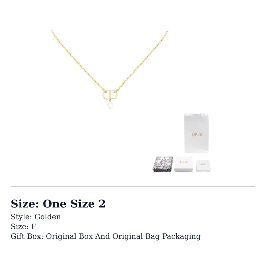 DIOR Resin Metal Necklaces Women's Gold N1390PTCRS-D301
