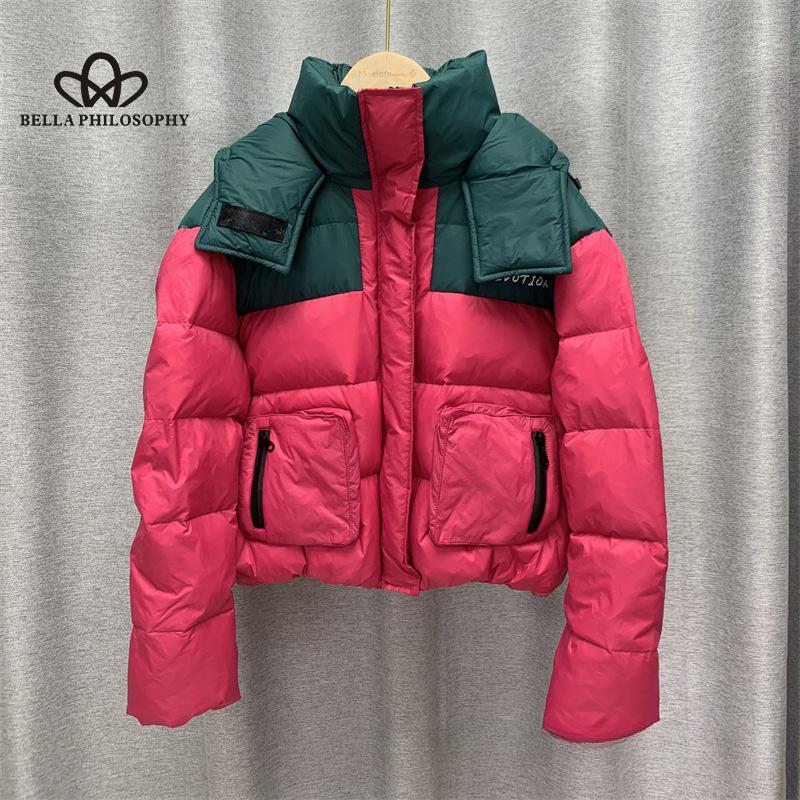 

Зимняя короткая куртка-парка женская, новинка 2023 года, утепленное пальто с воротником-стойкой, повседневная парка, женская уличная куртка-пуховик M