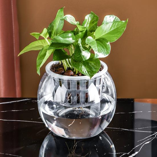 Aquaponik Betta Fischtank Transparenter Kunststoff Bruchfester Pflanzbehälter Ökosystem Aquarium Schreibtisch Aquaponik System für Betta Fisch Zimmerpflanzen