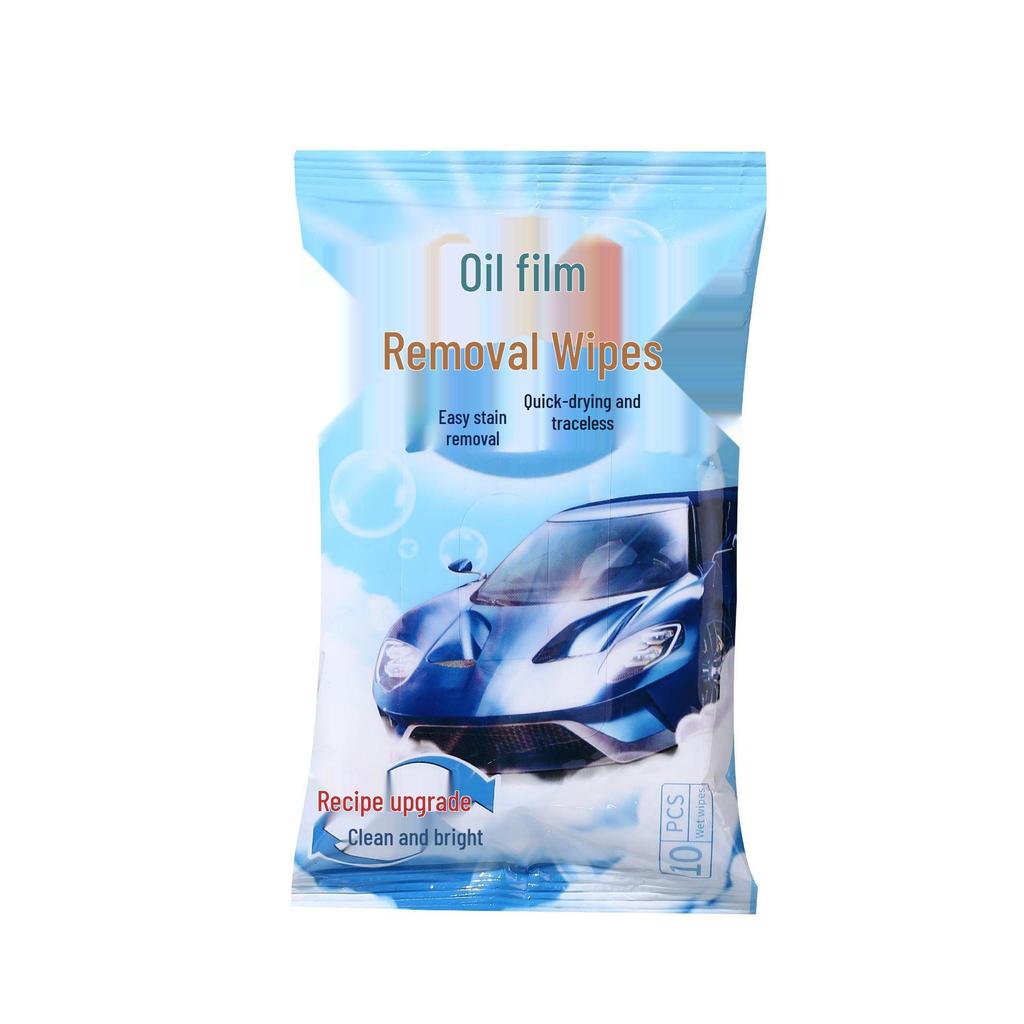 Portable Wet Wipes for Removing Oil Film & Water Stains - Quick, One-Wipe Clarity for Car Glass
