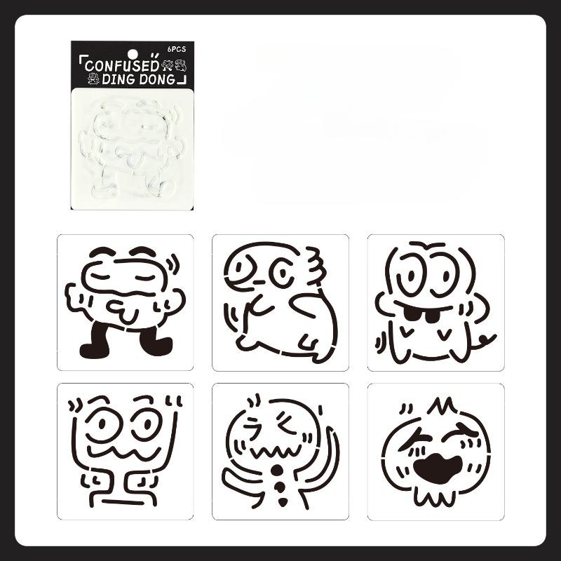 6pcs/set Floral Butterfly Stencil Templates for Scrapbook Wall Small Creative Design DIY Decor Stencils for Painting and Decor