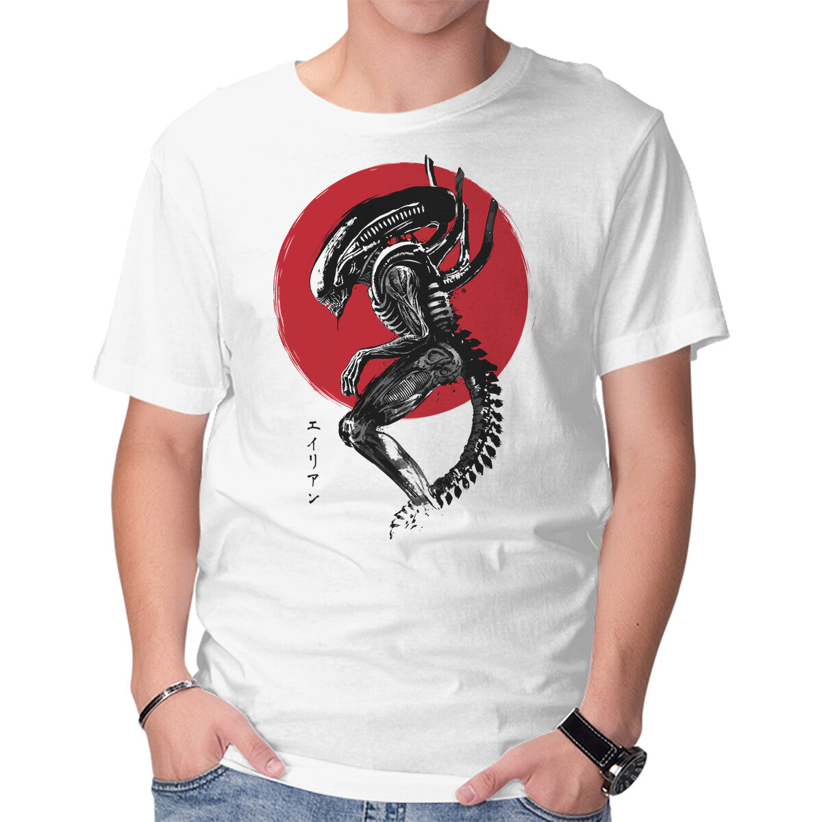 Unisex Crew Neck T-Shirt Xenomorph Sumi-e Graphic Short Sleeve Casual Tee XXXL