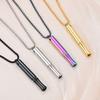 Stainless Steel Mindfulness Breathing Necklace For Women Men Relief Anxiety Pendant Stress Panic Attack Relief Meditation Tool