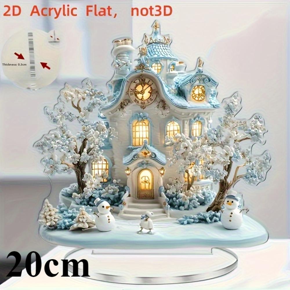 

Красивое иглу, плоский акрил 2D, настольное украшение, подходит для гостиной, офиса, вечеринки, подарков, Рождества, Хэллоуина 20cm