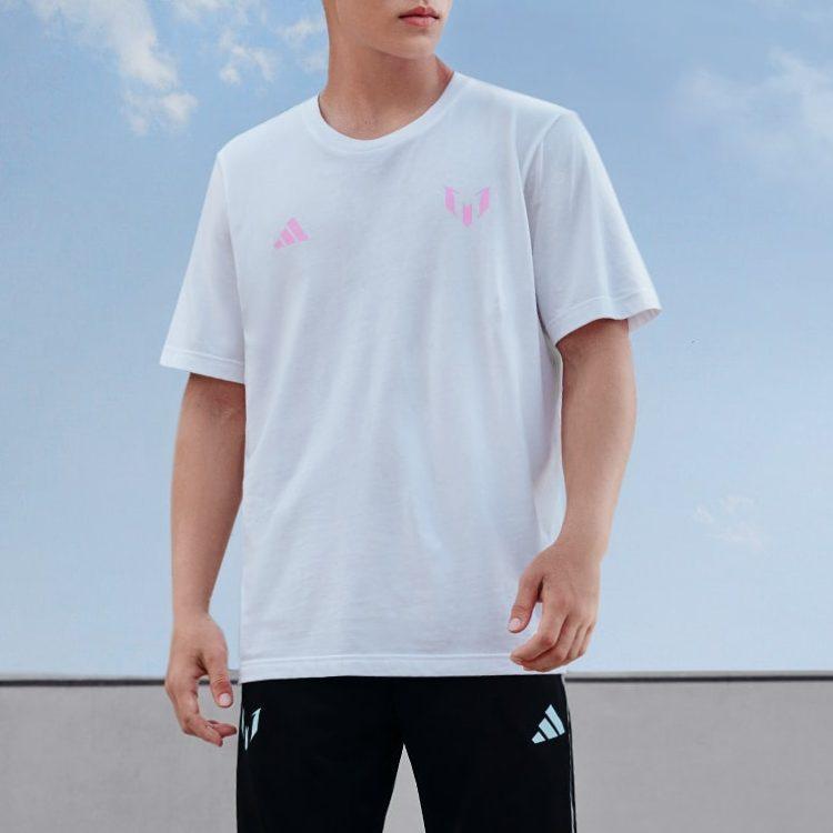 Adidas T Shirts Men's White Crew Neck Moderate Straight Fit JD7126