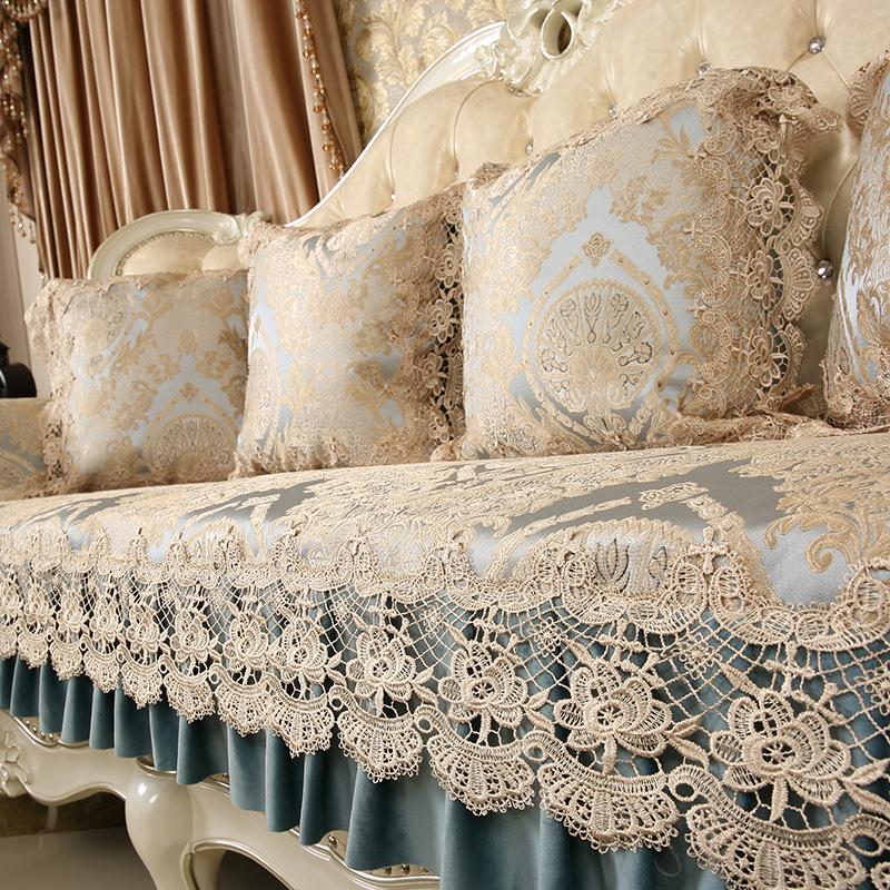 European Luxury Non-slip Sofa Cover & Throw Pillow Set - Universal Fit for All Seasons