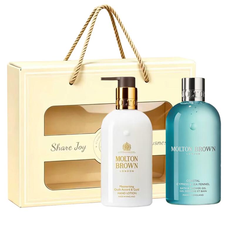 Набор Molton Brown Гель для душа Coastal Cypress & Sea Fennel и Лосьон для рук Oud & Gold