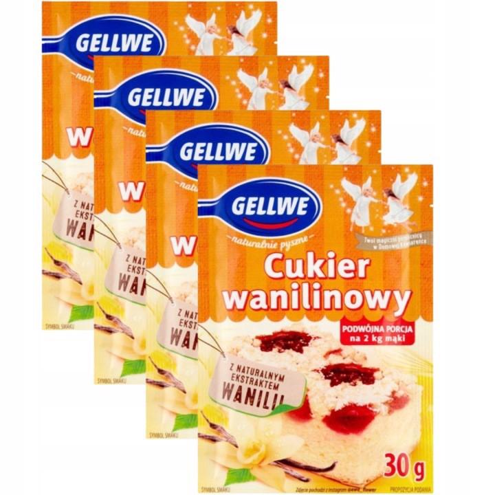 Gellwe Cukier wanilinowy 30 g x 4 sztuk